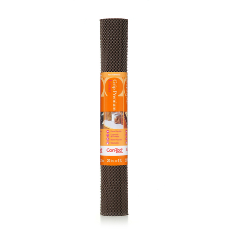 CON-TACT BRAND Grip Premium Drawer and Shelf Liner, Chocolate 20"x4 Ft., PK6 04F-C6O1B-06
